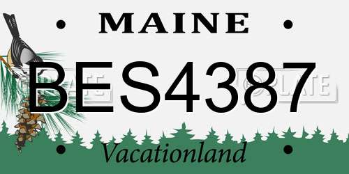 BES4387 Maine License Plate