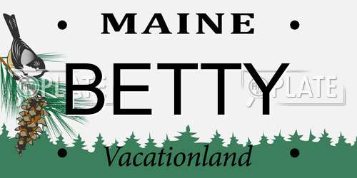 BETTY Maine License Plate