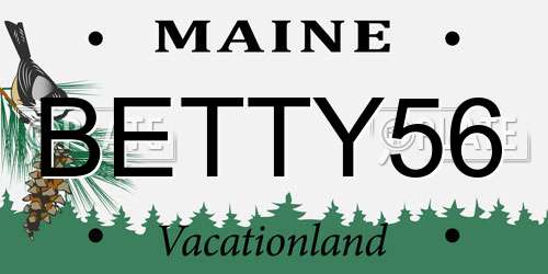 BETTY56 Maine License Plate