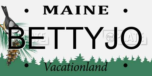 BETTYJO Maine License Plate