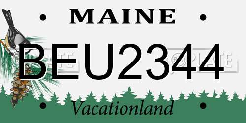 BEU2344 Maine License Plate