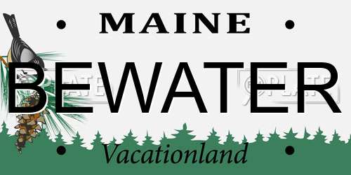 BEWATER Maine License Plate