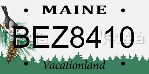 BEZ8410 Maine License Plate