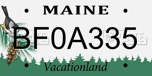 BF0A335 Maine License Plate