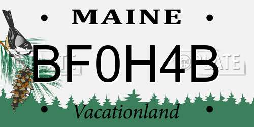 BF0H4B Maine License Plate