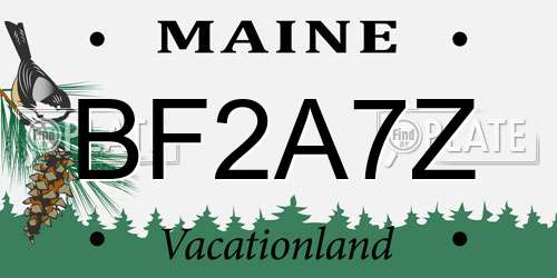 BF2A7Z Maine License Plate