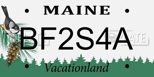 BF2S4A Maine License Plate