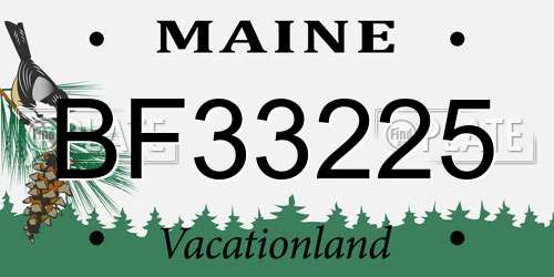 BF33225 Maine License Plate