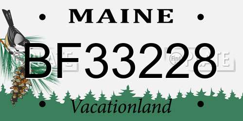 BF33228 Maine License Plate