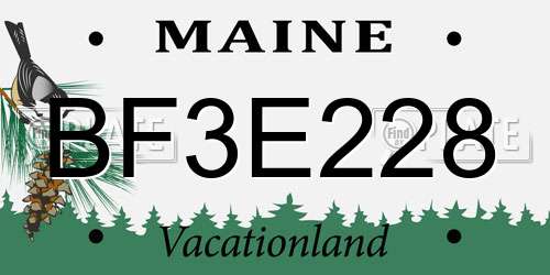 BF3E228 Maine License Plate