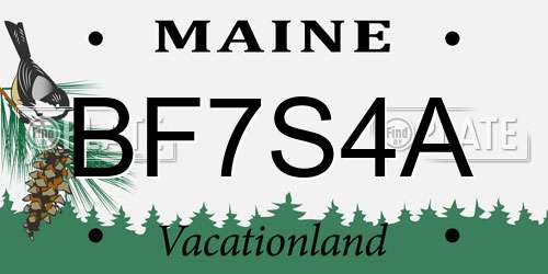 BF7S4A Maine License Plate