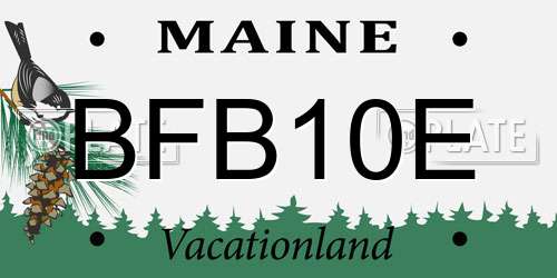 BFB10E Maine License Plate