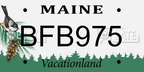 BFB975 Maine License Plate