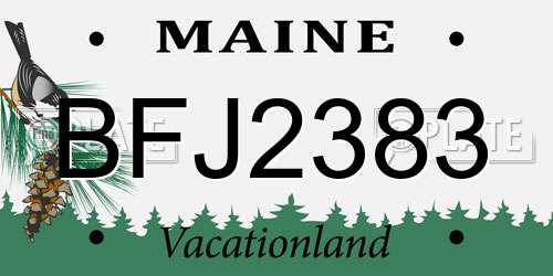 BFJ2383 Maine License Plate