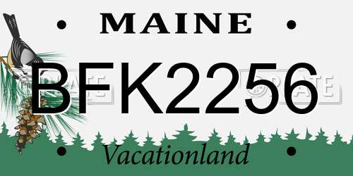 BFK2256 Maine License Plate