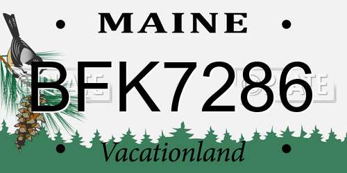 BFK7286 Maine License Plate