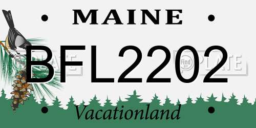 BFL2202 Maine License Plate