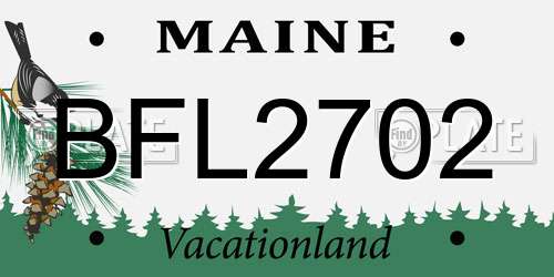 BFL2702 Maine License Plate