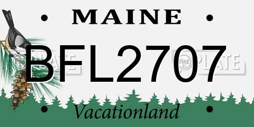 BFL2707 Maine License Plate
