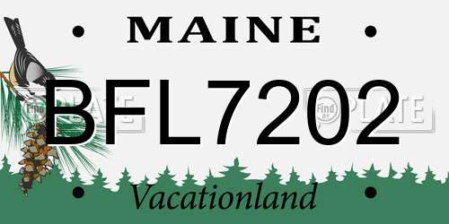 BFL7202 Maine License Plate