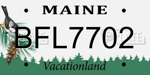 BFL7702 Maine License Plate