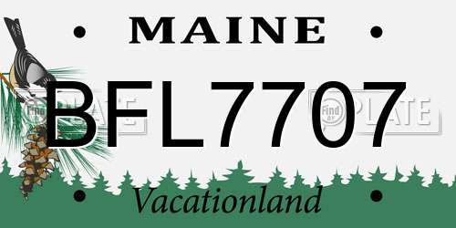 BFL7707 Maine License Plate