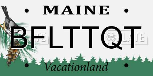 BFLTTQT Maine License Plate
