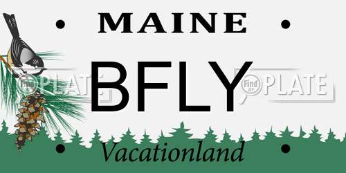 BFLY Maine License Plate