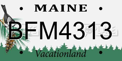 BFM4313 Maine License Plate