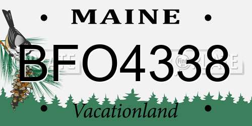BFO4338 Maine License Plate