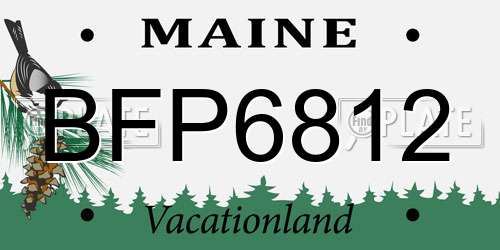 BFP6812 Maine License Plate