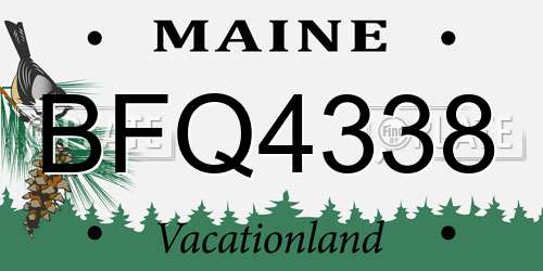 BFQ4338 Maine License Plate