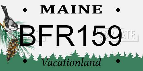BFR159 Maine License Plate