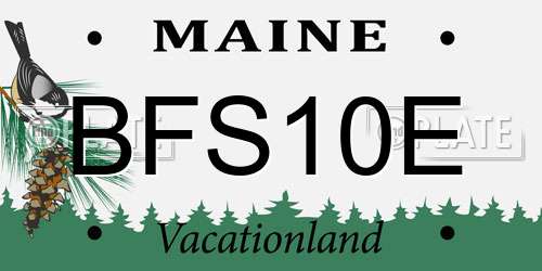 BFS10E Maine License Plate