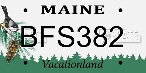 BFS382 Maine License Plate
