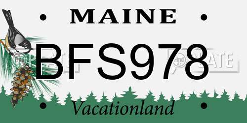 BFS978 Maine License Plate
