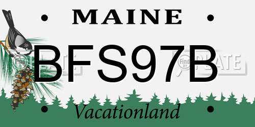BFS97B Maine License Plate