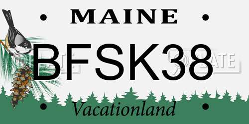 BFSK38 Maine License Plate