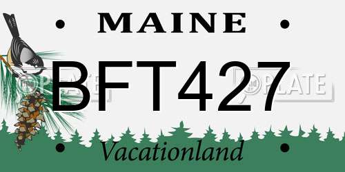 BFT427 Maine License Plate