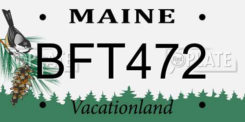 BFT472 Maine License Plate