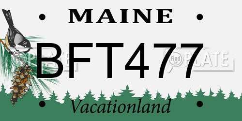 BFT477 Maine License Plate