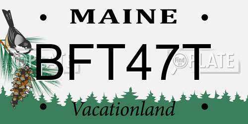 BFT47T Maine License Plate
