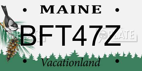 BFT47Z Maine License Plate