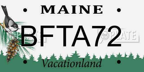 BFTA72 Maine License Plate