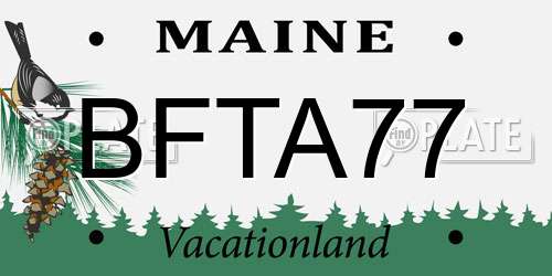 BFTA77 Maine License Plate