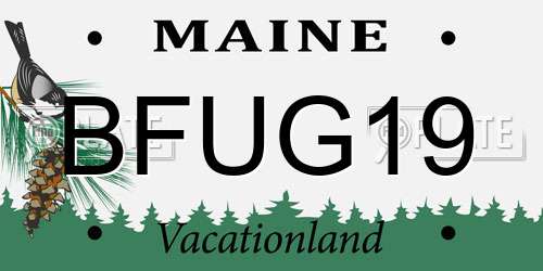 BFUG19 Maine License Plate