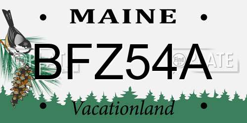 BFZ54A Maine License Plate