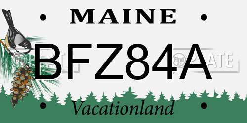BFZ84A Maine License Plate