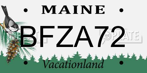 BFZA72 Maine License Plate