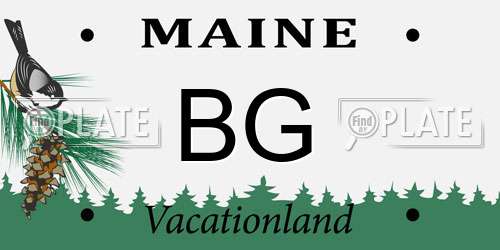 BG Maine License Plate
